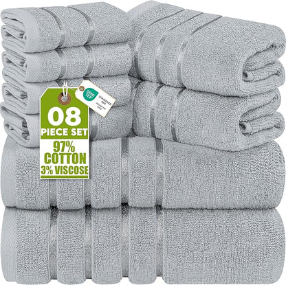 Utopia Towels 8 Piece Luxury Towel Set, 2 Bath, 2 Hand, and 4 Wash Cloths