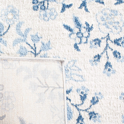 SAFAVIEH Brentwood Collection 5'3" x 7'6" Cream/Blue BNT856D Floral Shabby Chic Trellis Non-Shedding Living Room Bedroom Dining Home Office Area Rug