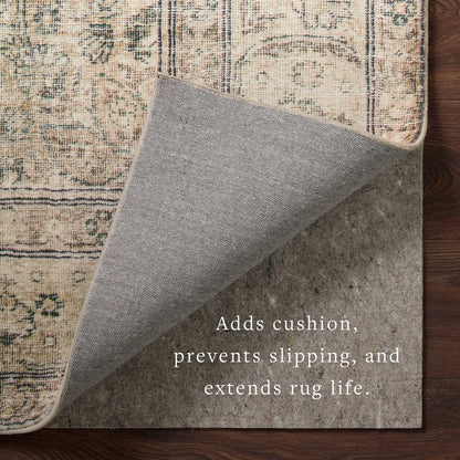 Loloi Loloi-Grip Rug Pad, FPAD2 Grey, 3'-0" x 5'-0", .13" Thick, Gray, 1/8 inch, Reversible, Soft, Cushion, Low Profile, Hardwood, Carpet, Tile, Vinyl, Linoleum, Multi Surface, Trim to fit, Rug Pad