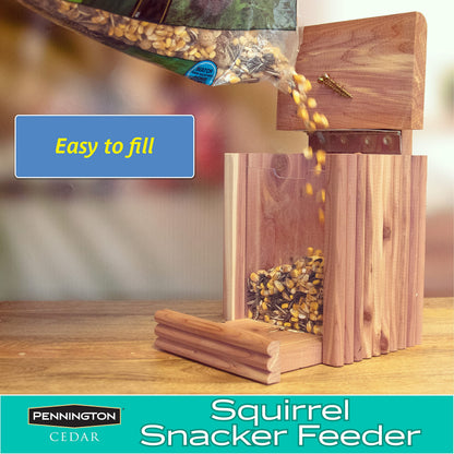 Pennington Cedar Squirrel Snacker Feeder, 2.75 LB Capacity