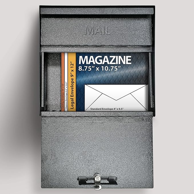 Mail Boss 7160 Metro Locking Security Wall Mount Mailbox, Galaxy