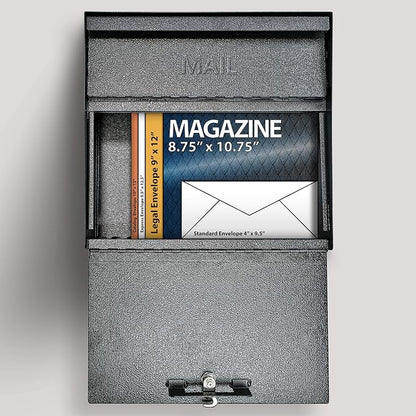 Mail Boss 7160 Metro Locking Security Wall Mount Mailbox, Galaxy