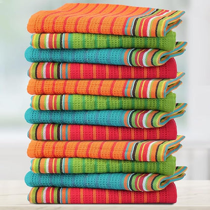 THREAD SPREAD Kitchen Dish Towels, 100% Cotton Salsa Towels, Highly Absorbent