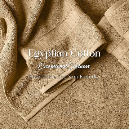 SUPERIOR Egyptian Cotton Pile Bath Towel Set of 2, Ultra Soft Luxury Towels