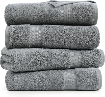 LANE LINEN 100% Cotton 4 Pack Bath Sheets