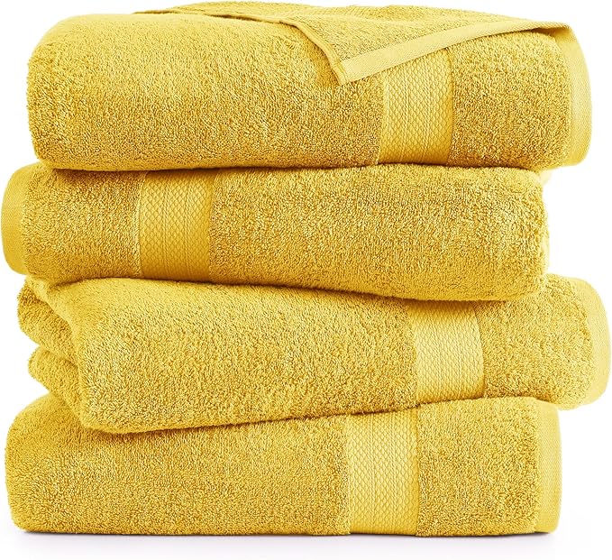 LANE LINEN 100% Luxury Cotton Bath Sheets 4 Pack