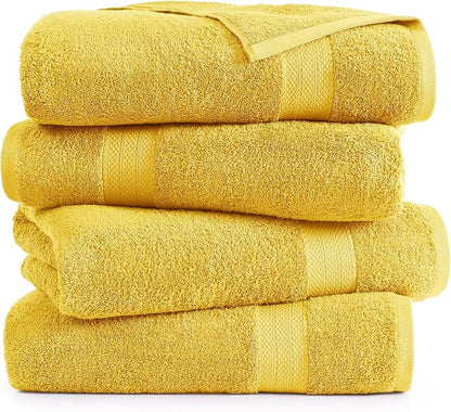 LANE LINEN 100% Luxury Cotton Bath Sheets 4 Pack