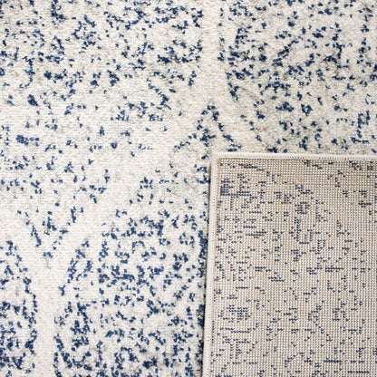 SAFAVIEH Madison Collection Runner Rug - 2'3" x 20', Cream & Royal Blue, Glam Ogee Trellis Distressed Design, Non-Shedding & Easy Care, Ideal for High Traffic Areas in Living Room, Bedroom (MAD604A)