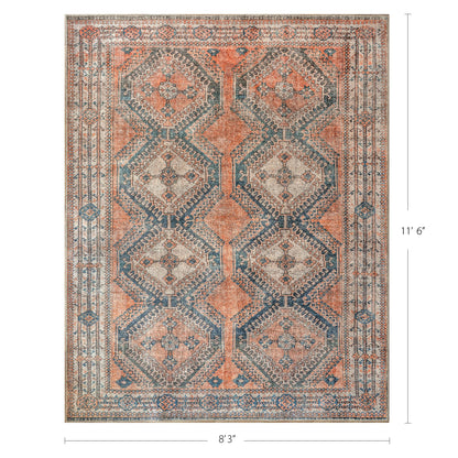 KNOTTING MATTERS Knot Tangelo 8’3” x 11’6” Area Rug – Tangelo Orange & Clay Heritage Flatweave, Low-Pile – Easy Clean Area Rug – Perfect for Living Room, Dining Room, Bedroom – Pet & Kid Friendly