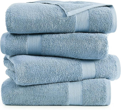 LANE LINEN 100% Ring Spun Cotton 4 Pack Bath Towels