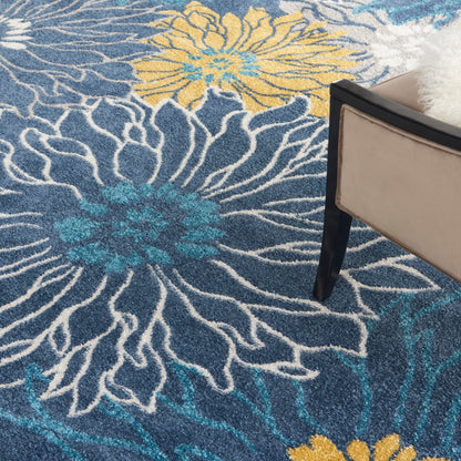 Nourison Home Passion Blue 8' x 10' Area Rug - Easy Clean, Non Shedding, Bed Room, Living Room, Dining Room, Kitchen (8' x 10')