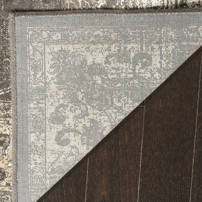 SAFAVIEH Vintage Collection Area Rug - 5'3" x 7'6", Soft Anthracite, Oriental Distressed Viscose Design, Ideal for High Traffic Areas in Living Room, Bedroom (VTG117-330)