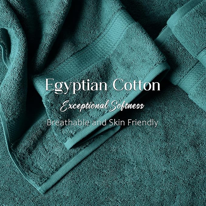 SUPERIOR Egyptian Cotton Pile Bath Towel Set of 2, Ultra Soft Luxury Towels