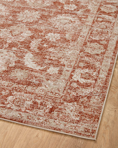Loloi Odette Collection ODT-03 Rust/Ivory 5'-3" x 7'-9" Area Rug