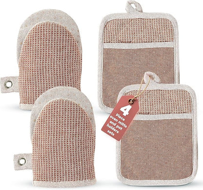 Casa Platino Cute Oven Mitts & Pot Holders, 4-Piece – Oven Mitts Heat Resistant