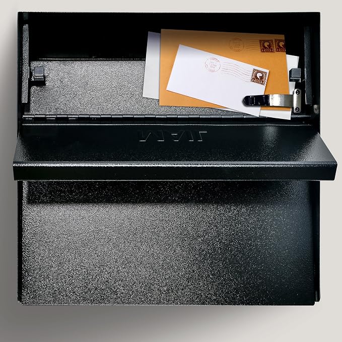 Mail Boss 7162 Metro, Black High Capacity Wall Mounted Locking Security Mailbox,Medium