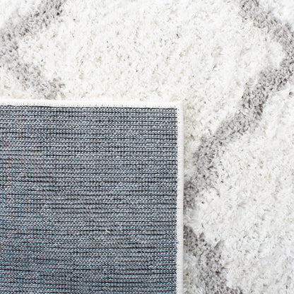 SAFAVIEH Berber Shag Collection Area Rug - 9' x 12', Ivory & Light Grey, Moroccan Trellis, Non-Shedding & Easy Care, 1.25-inch Thick Ideal for High Traffic Areas in Living Room, Bedroom (BER537F)