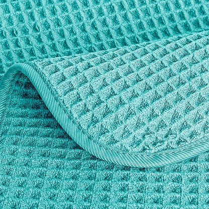 POLYTE 430 GSM Microfiber Lint Free Washcloth Face Towel, 13 x 13 in, 4 Pack