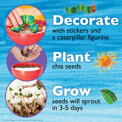 Creativity for Kids The Very Hungry Caterpillar: Ready to Grow Garden - Spring Crafts | Science Terrarium Kit Inspired from The World of Eric Carle Books, Education Gifts for Kids (Ages 6+)