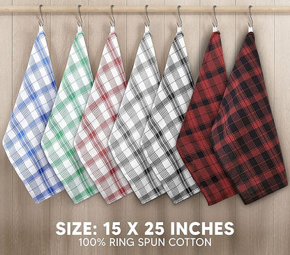 Utopia Towels Red & Black Dish Towels 100% Ring Spun Cotton Highly Absorbent &