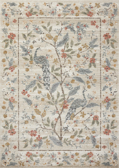 Loloi Rifle Paper Co. Laurel Collection LAU-05 Ivory 5'-3" x 7'-8" Area Rug