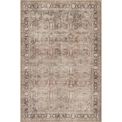 Nuloom Hillstone Collection Deidra Light Brown/Ivory, 6'7" x 9', Vintage Medallion, Soft and Cozy, High Traffic, Stain Resistant, Easy Clean, Durable Area Rug for Bedroom, Living Room, Dining, Foyer