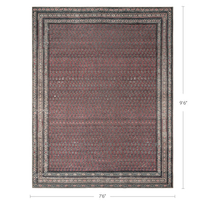 KNOTTING MATTERS Rusty Rhythm 7’6” x 9’6” Area Rug – Deep Rust & Charcoal Heritage Flatweave, Low-Pile – Easy Clean Area Rug – Perfect for Living Room, Dining Room, Bedroom – Pet & Kid Friendly