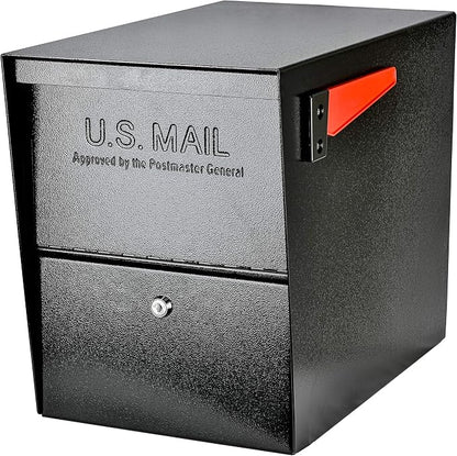 Mail Boss 7206 Package Master Curbside Locking Security Mailbox | Black,Medium