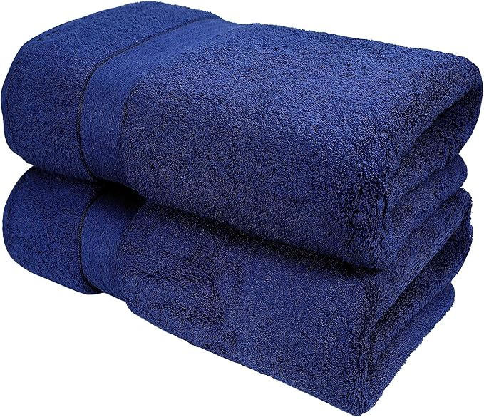 GLAMBURG 700 GSM Premium Cotton 2-Pack Oversized Extra Large Bath Sheet Set