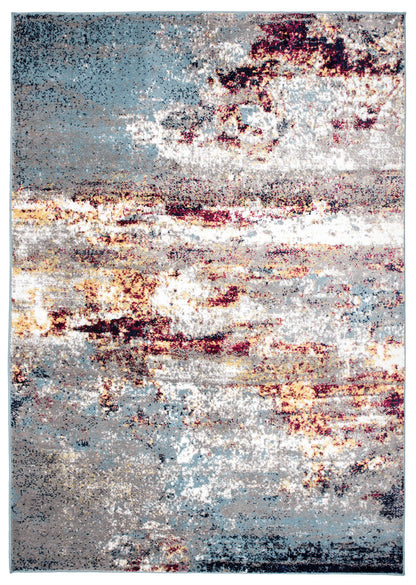 Rugshop Multi Modern Distressed Abstract Area Rug Bohemian Inspired Watercolor for Living Room, Dining Room and Bedroom 5' x 7'