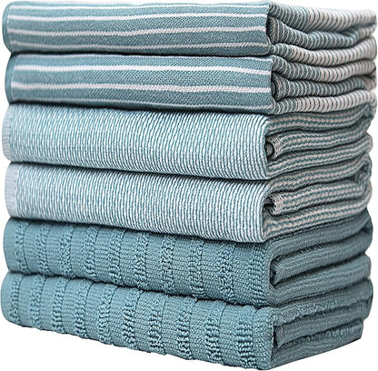 Premium Kitchen Towels | Large Cotton Dish Towels | Flat & Terry Highly