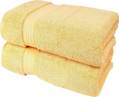 GLAMBURG 700 GSM Premium Cotton 2-Pack Oversized Extra Large Bath Sheet Set