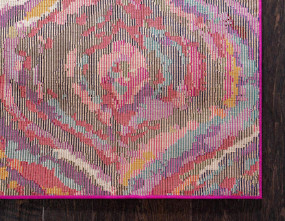 Unique Loom Estrella Collection Colorful, Abstract, Geometric, Gradient, Modern Area Rug (3' 3 x 5' 3 Rectangular, Multi/Pink)