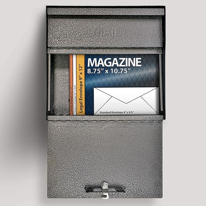 Mail Boss 7164 Metro, Bronze High Capacity Wall Mounted Locking Security Mailbox