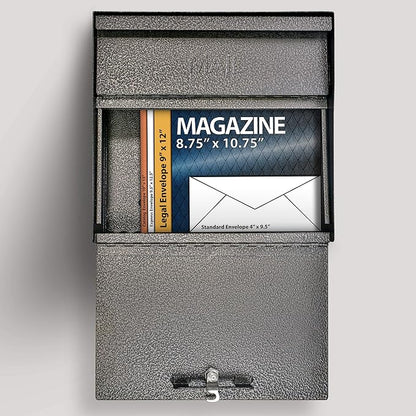 Mail Boss 7164 Metro, Bronze High Capacity Wall Mounted Locking Security Mailbox