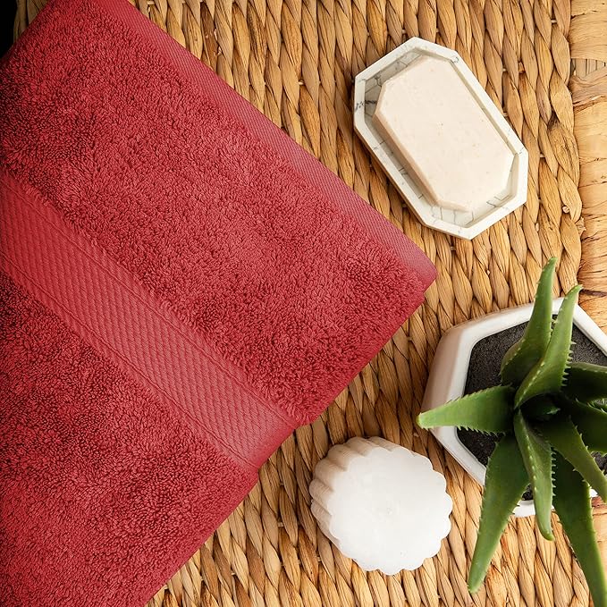 Superior Egyptian Cotton Solid Towel Set, Washcloths 13” x 13”, Hand Towels 20”