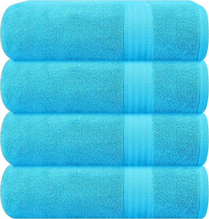 GLAMBURG Premium Cotton 4 Pack Bath Towel Set