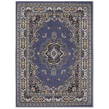 Home Dynamix Premium Sakarya Traditional Medallion Area Rug, Country Blue/Brown, 7'8"x10'7"