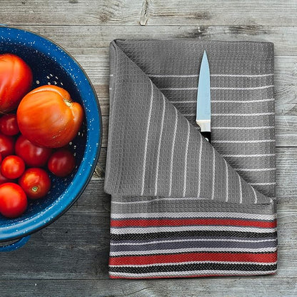 Urban Villa Kitchen Towels Waffle Stripes Dish Towels