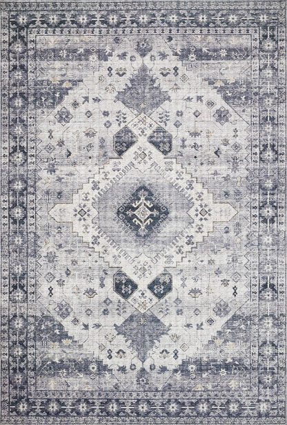 Loloi Skye Collection SKY-02 Silver/Grey 6'-0" x 6'-0" Round Area Rug