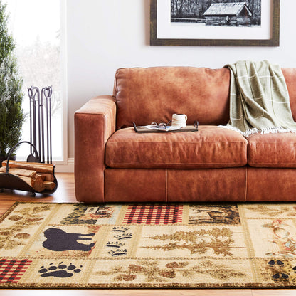 Rustic Lodge Forest Cabin Area Rug, 5'3x7'3
