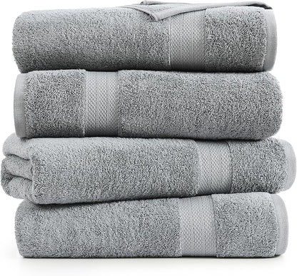 LANE LINEN 100% Pure Cotton Bath Sheets Set of 4