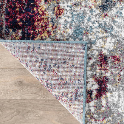 Rugshop Multi Modern Distressed Abstract Area Rug Bohemian Inspired Watercolor for Living Room, Dining Room and Bedroom 5' x 7'