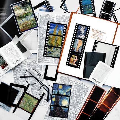 Mayplous 5 Packs Retro Film Strip Stickers, Camera Photo Border Decals for Scrapbooking, Photo Albums, Journaling, Card Making (Memories)