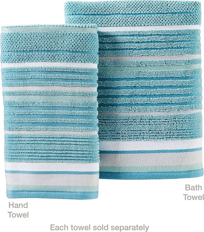 SKL Home Seabrook Stripe 100% Cotton Premium Bath Towel, 550 GSM, Soft &