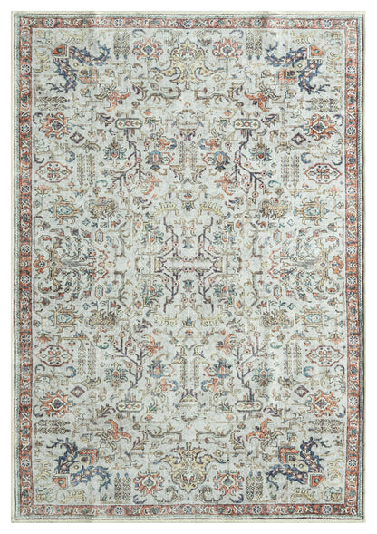 Keen Home Design 5x7 Rug - Machine Washable Area Rug with Non-Slip Backing, Ideal for Living Room, Dining Room, Bedroom - Vintage, Easy Clean, Durable, Low Pile Rug - (5' x 7')