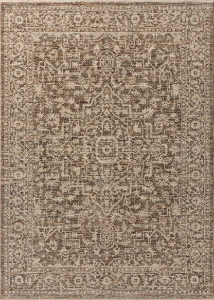 Loloi Newman Collection NEW-02 Dark Taupe/Natural 5'-3" x 7'-6" .37" Pile Height, Area Rug, Soft, Durable, Non-Shedding, Easy Clean, Rug for Living Room