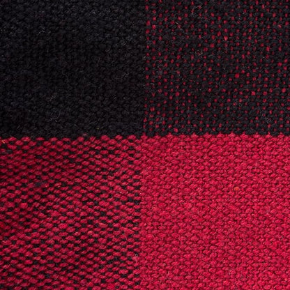 DII Buffalo Check Collection Rustic Farmhouse Throw Blanket with Tassles, 50x60, Tango Red/Black