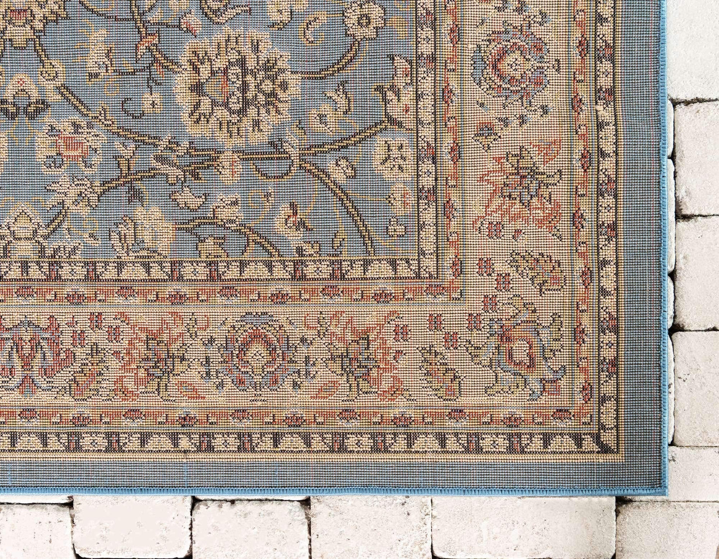 Unique Loom Sialk Hill Collection Area Rug - Washington (4' 1" x 6' 1" Rectangle, Light Blue/ Navy Blue)