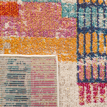 SAFAVIEH Area Rug 8x10 - Madison Collection - Large - Ivory & Multi, Boho Abstract Distressed Design, Non-Shedding & Easy Cleaning, Ideal for Living Room, Bedroom, Office, Dining Space (MAD417C)